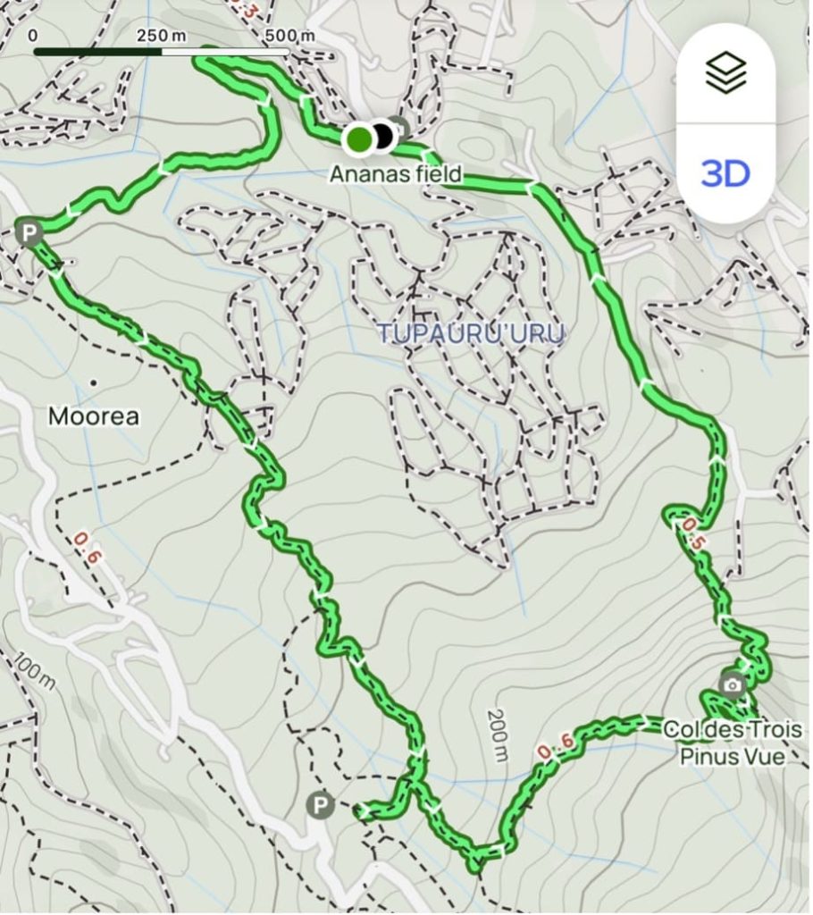 carte randonnée moorea