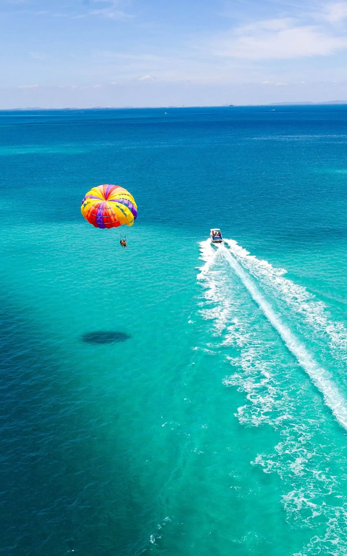 Parasailing over the lagoon